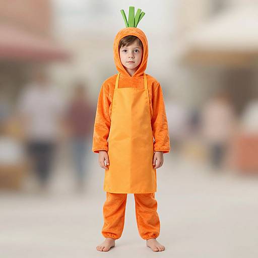 Realistic Boy in Carrot Costume
