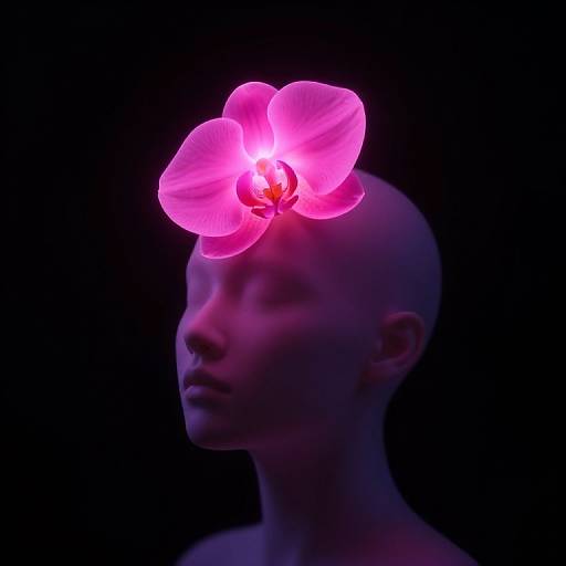 Neon-Pink Orchid Fascinator Floating