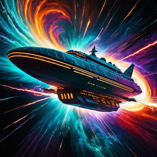 Futuristic Explorer Ship in Electric Storms