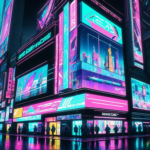 Vaporwave Cyberpunk Holographic Nightlife Art Vaporwave Cyberpunk Holographic Nightlife Art