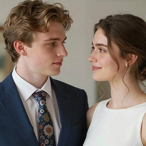 Intimate Close-Up of a Young Couple