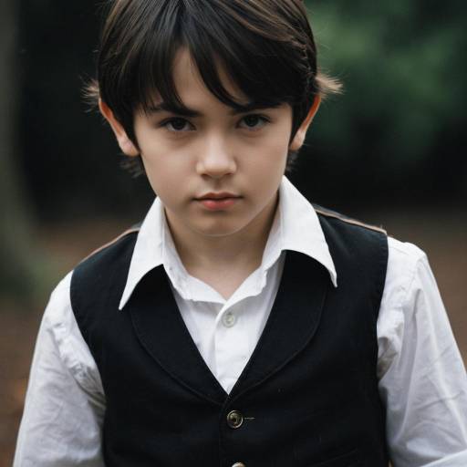 Boy in Black Vest and White Shirt