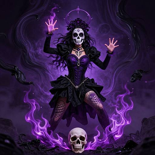 Sugar Skull Sorceress Casting Spell