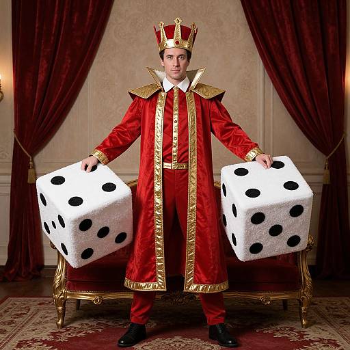 Man in King Dice Costume