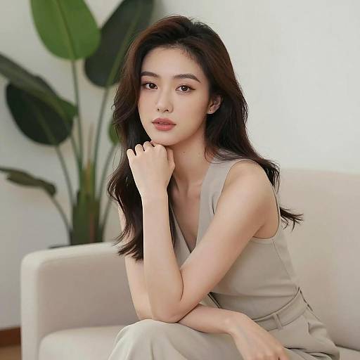 Elegant Woman in Modern Interior