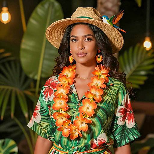 Tropical Theme Party Costume Portrait