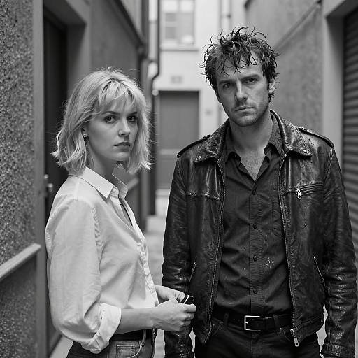 Moody Black-and-White Alley Scene