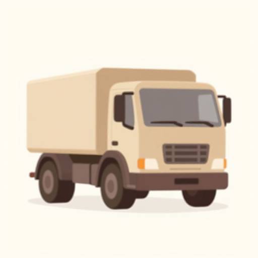 Minimalist Pixar-Style Construction Truck