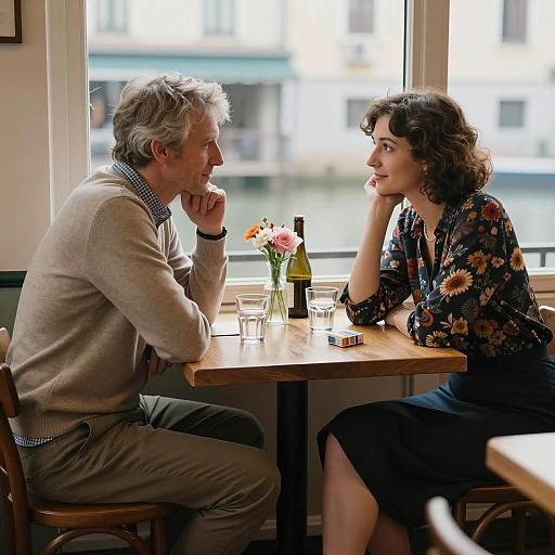 Intimate Café Conversation Moment Captured