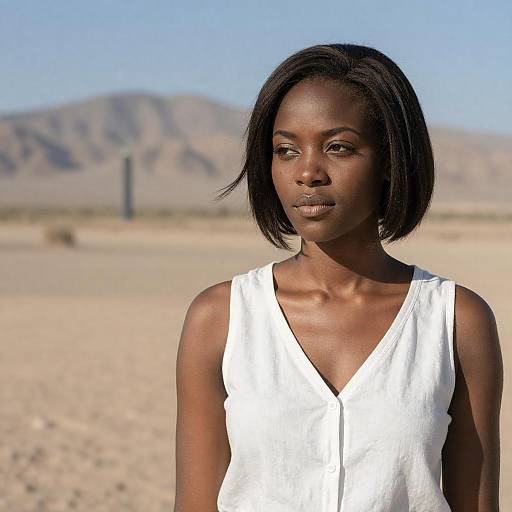 Elegant Portrait in a Desert Landscape