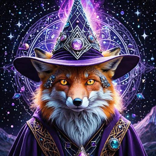 Fox Wizard Portrait with Mystical Aura