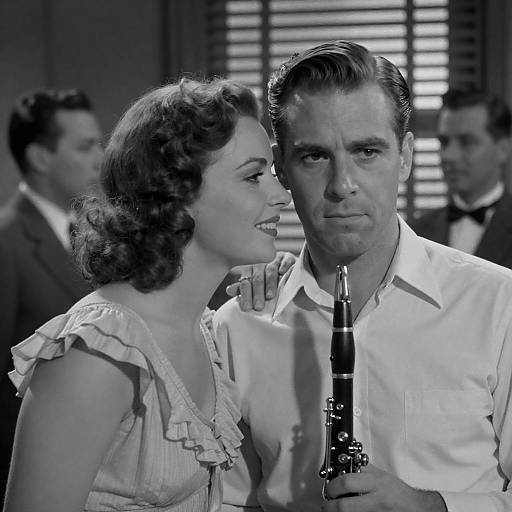 Classic Movie Scene in Black and White