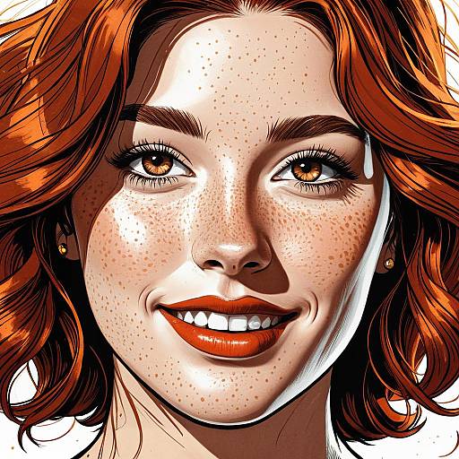 Modern Comic Book Portrait of Young Woman