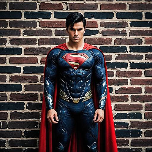 Man in Realistic Superman Justice League Costume