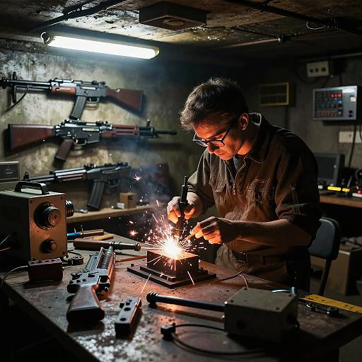 Weapon Designer in Underground Bunker