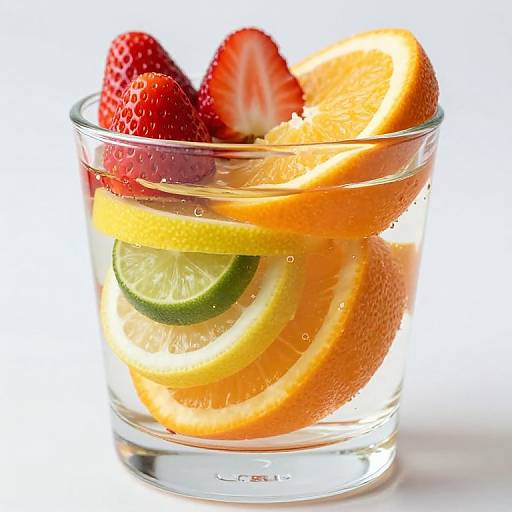 Vibrant Fruit Slices in Glass