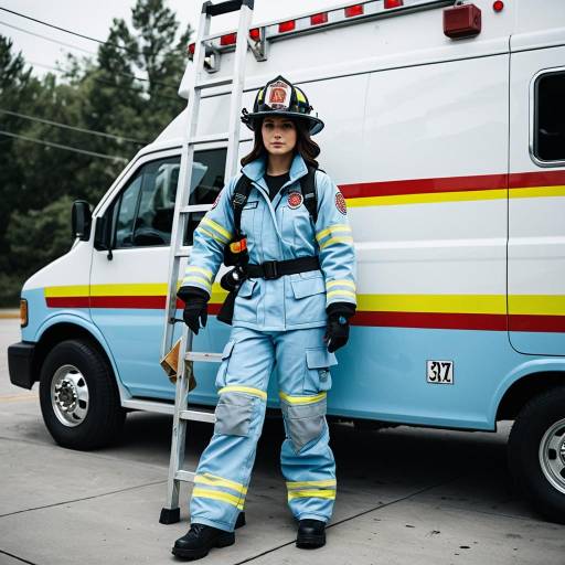 Sexy Pale Blue Firefighter Cosplay Costume