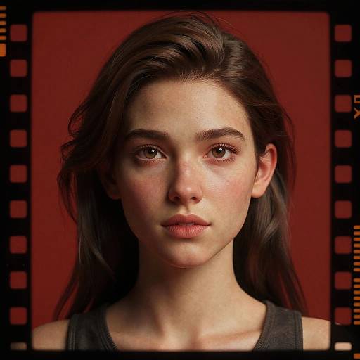 Intricate Red Portrait of a French Woman