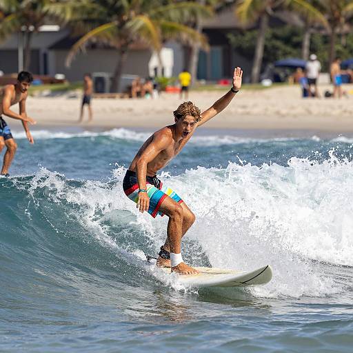 Dynamic Surfing Scene with Young Man