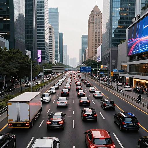 Rush Hour on Elevated Expressway