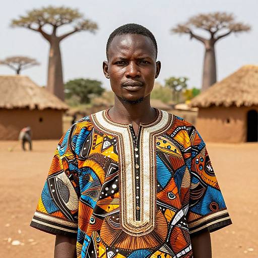 Portrait of Lamine in Traditional African Attire