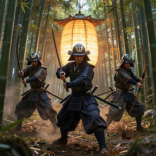 Cinematic Samurai Rampage in Bamboo Grove