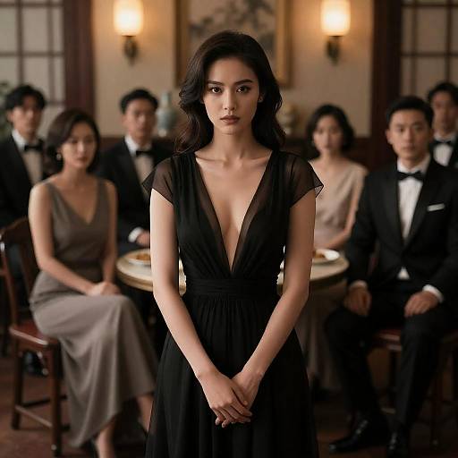 Elegant Evening Room with Intriguing Woman