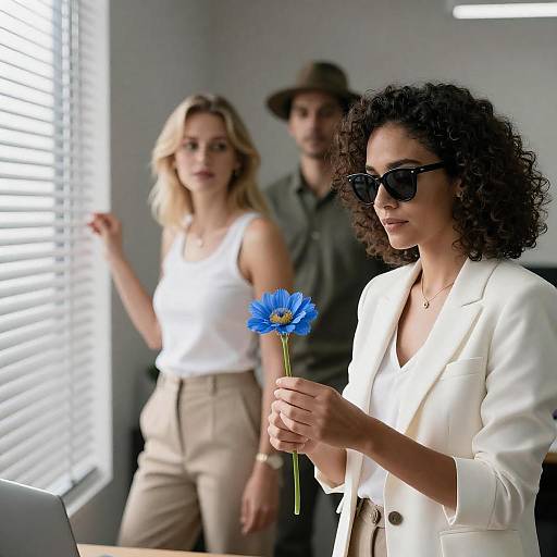 Office Scene with Three Diverse Individuals