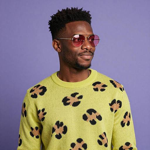 Stylish Black Man in Bright Colors