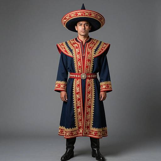 Elaborate Traditional Hispanic Costume Photograph