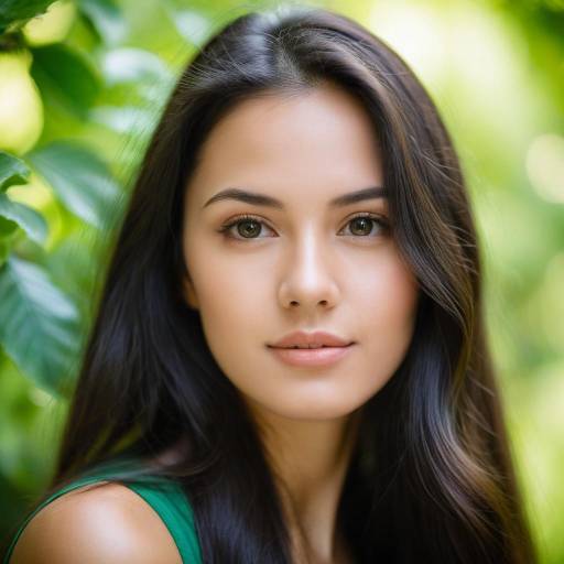Portrait of young woman with natural makeup