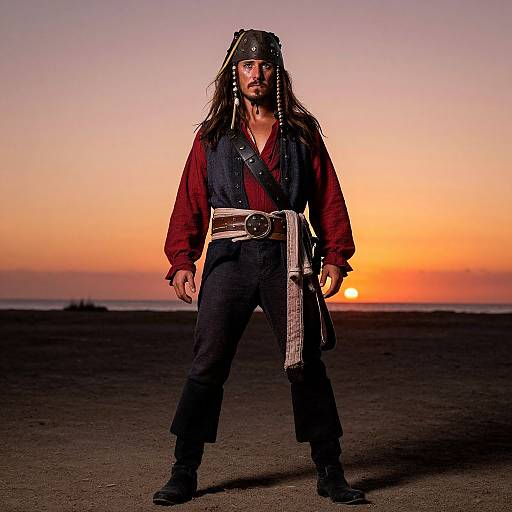 Rugged Pirate at Sunset Beach