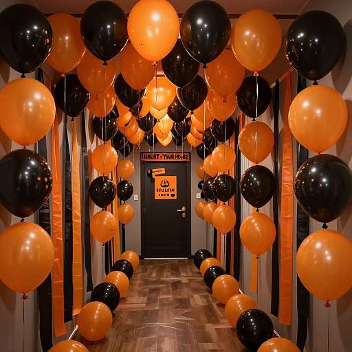 Kid-Friendly Halloween Balloon Hallway