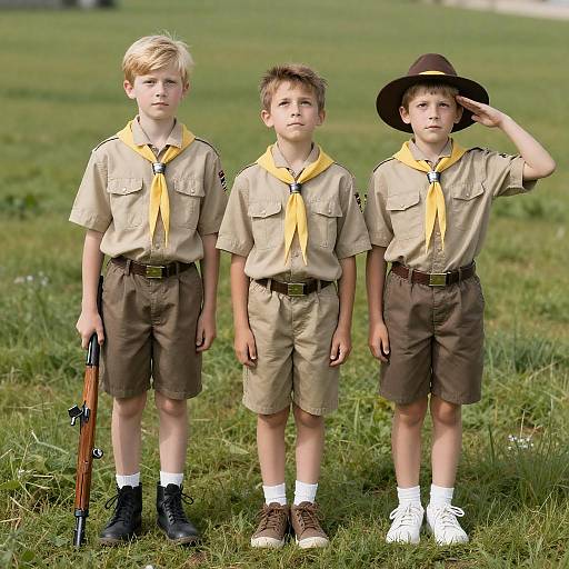 Young Scouts on a Sunny Day