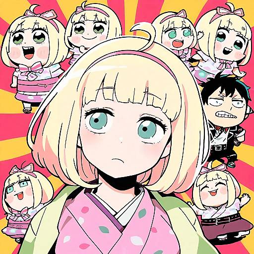 Illustration of Moriyama shiemi, ao no exorcist in the style of Bkub