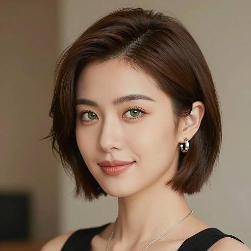 Elegant Woman with Short Brown Hair