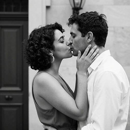 Romantic Black-and-White Embrace Photography