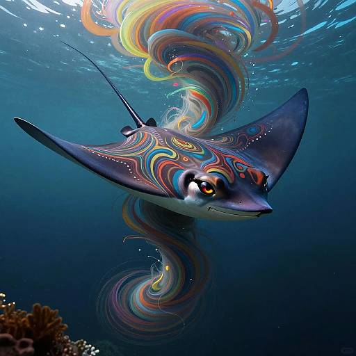 Surreal Majestic Stingray on Tornado