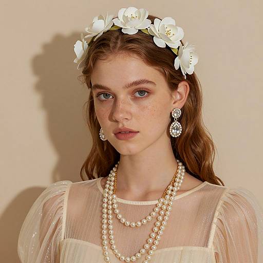 Radiant Young Woman in Floral Elegance