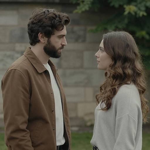 Desaturated Painterly Couple Portrait Outdoors