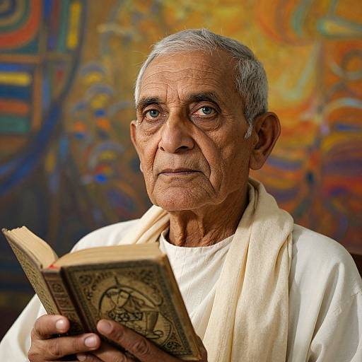 Hyperrealistic Portrait of Elderly South Asian Man