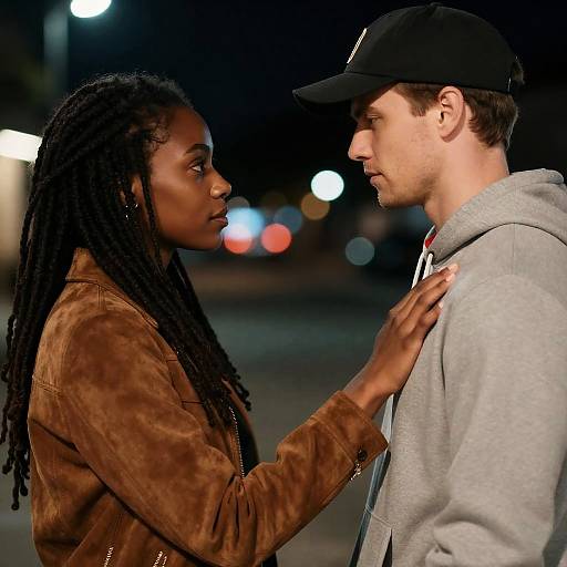 Nighttime Portrait of Diverse Friendship