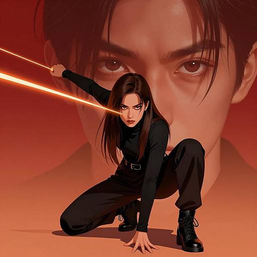 Dynamic Digital Art of Woman and Eye