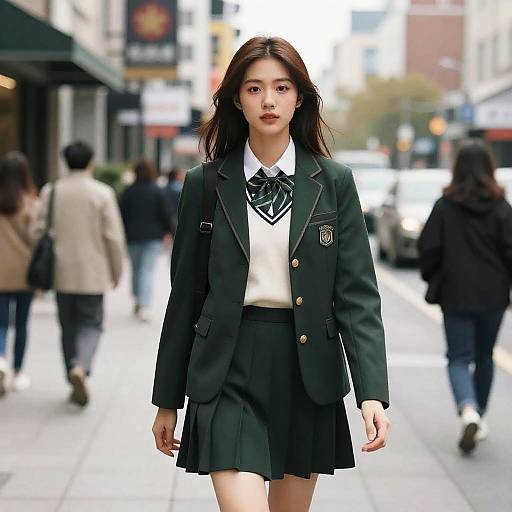 Photo Realistic Female in Green School Uniform