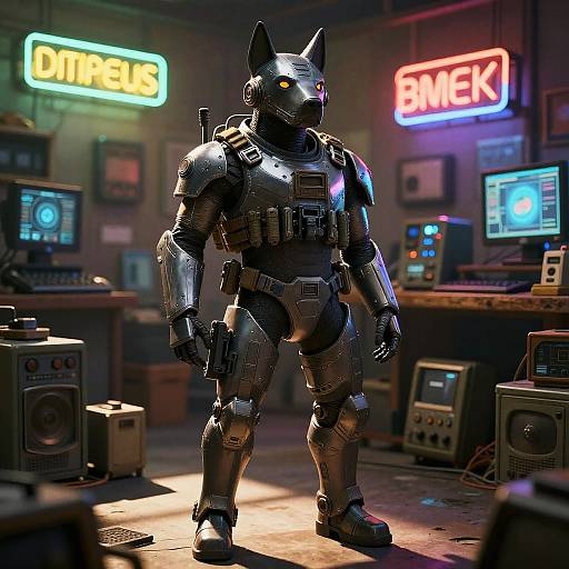 Cyberpunk Dog in Tactical Armor