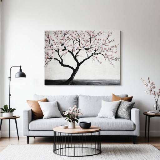 Tranquil Blooming Cherry Blossom Art Mockup