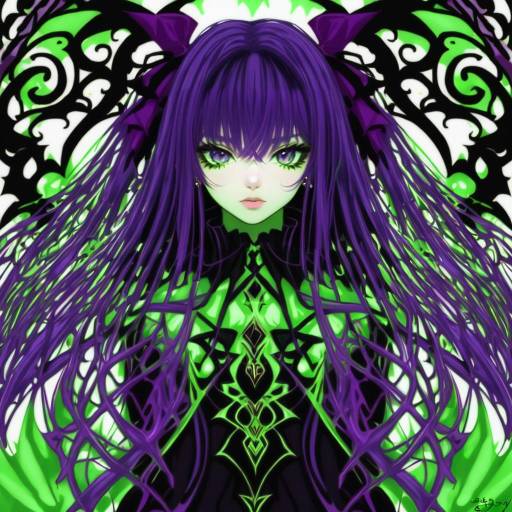 Illustration of Al azif, demonbane in the style of Shino (eefy)