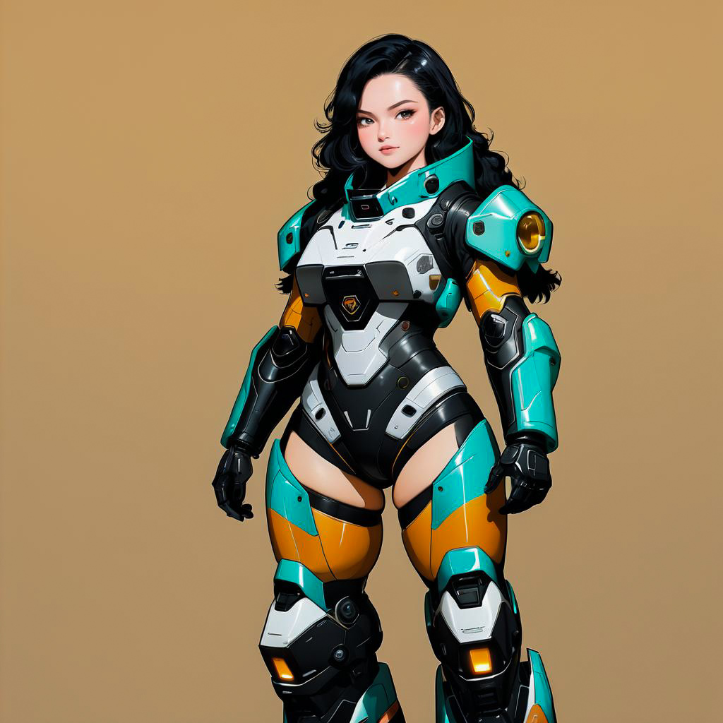 Smirking Teenage Girl in Futuristic Battle Suit