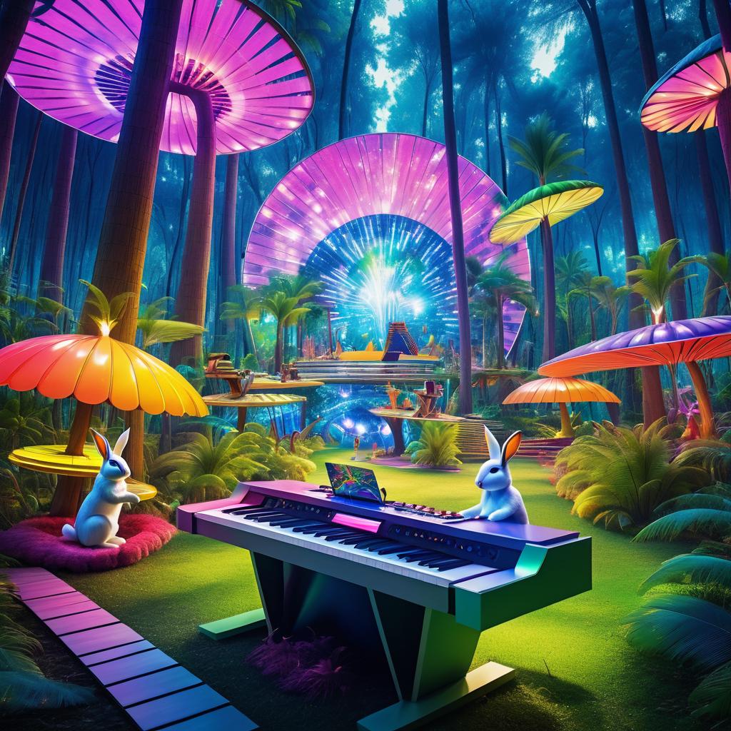 Futuristic Forest Festival with Rabbit Musician