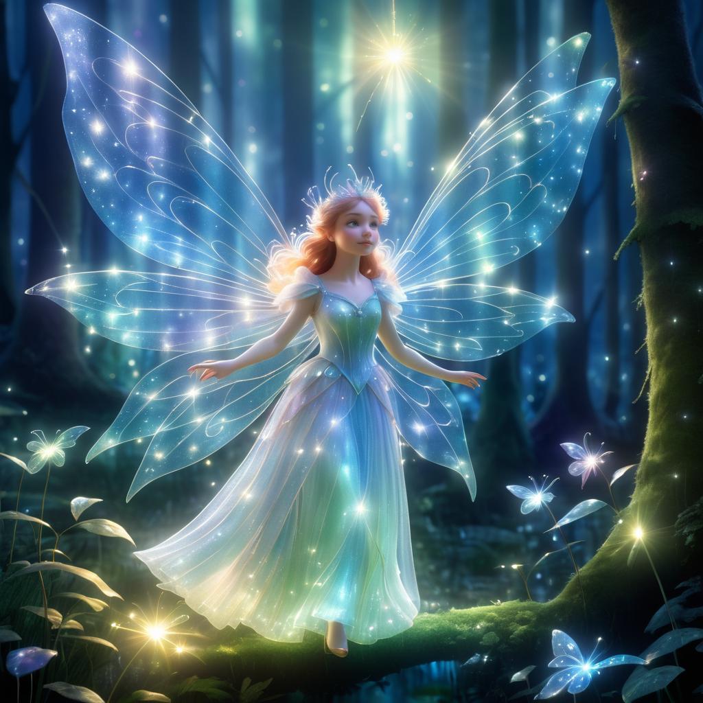 Pixar-Style Fairy in Enchanted Forest